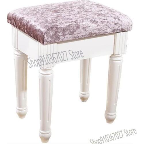 European Style Dressing Table Stool Korean Fabric Dressing Table Chair Pastoral Manicure Stool Shoe Changing Stool Dining Stool