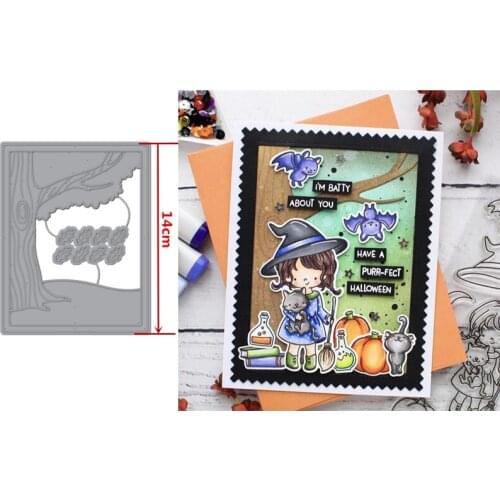 Tree Background Frame Metal Cutting Dies Stencil For Scrapbooking Handmade Paper Cards Crafts New Die Cut