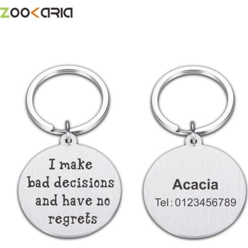 Personalized Anti-lost Nameplate Stainless Steel Dogs Name Custom Engraved Dog Cat ID Tag Free EngravingTags Pet Accessories