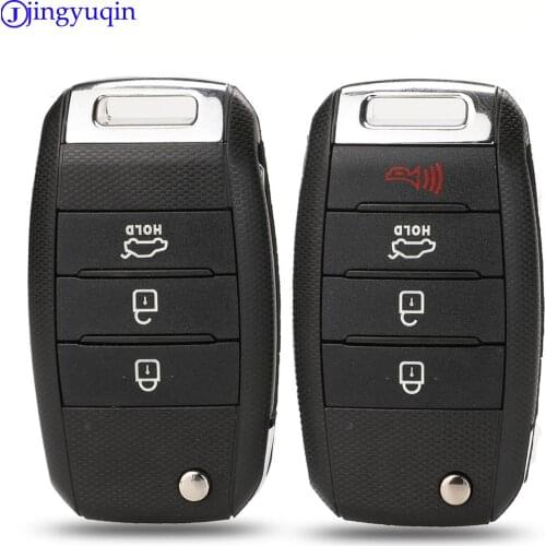 Jingyuqin 3/4 Button Flip Folding Remote Key Shell Cover Case Fob Replacement For KIA Carens Cerato Forte K2 K3 K5 Car Fob Cover