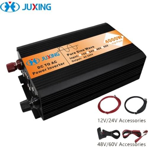 JUXING 4000W Power Inverter DC12V/24V/48V/60V to AC220V Converter Can Load Air Conditioner/Rice Cooker/Refrigerator for Vehicle