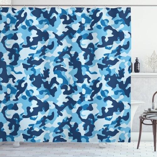 Camouflage Shower Curtain Set Costume Pattern with Color Palette Curtain for Bathroom Decor 12 Hooks Decorative Bath Accessory