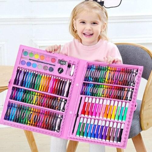42-208Pcs Children Watercolor Drawing Colored Pencil Crayon Set Kids Painting Art Peinture Enfant Educational Toys Gift