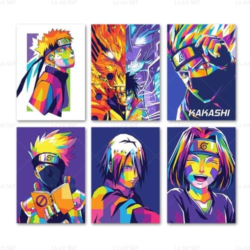 Japanese Anime Naruto Character Canvas Painting Wall Art Watercolor Oil Poster Mural Home Children Living Room Decor Cuadros