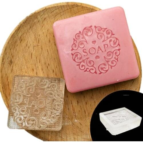 Beautiful Flower Pattern Stamp Home Cleaning Natural Seal Acrylic Transparent Imprint Soap Stamp For Handmade Making Chapter