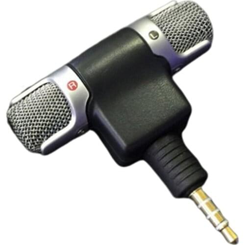 Mini 3.5mm Jack Microphone Supports 2 Channel Recording. For Recording Mobile Phone Studio Interview Microphone For Smartphone