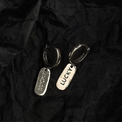 Miuoxion LUCKY Brand Letter Earrings Retro SimpleTemperament Jewelry For Women Feature Namour Charm Gift All Seasons