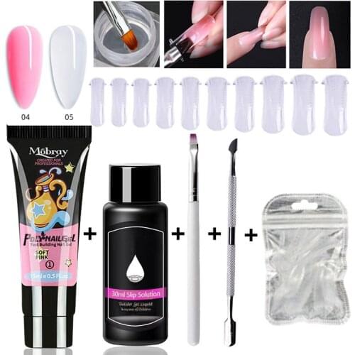 Set for Nail Poly uv gel Kit Builder Gel Nail Brush Soak off Quick Building Finger Extension Camouflage Nails