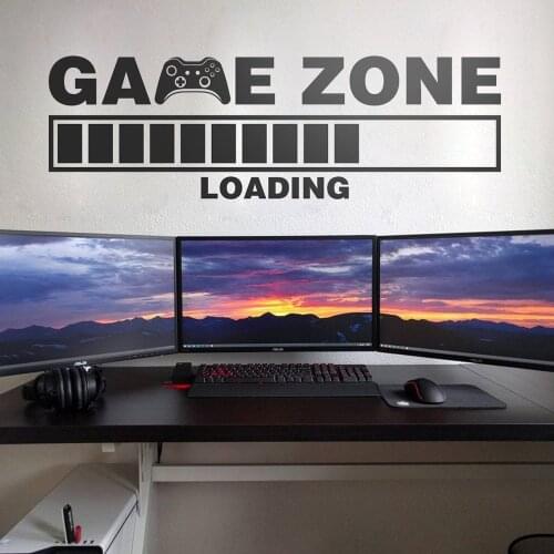 PS4 Gamer Wall Decal Game Zone Loading Wall Stickers Gaming Room Vinyl Decor decals X-box Battlestation Home decor DIY Mural Y79