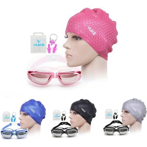YUKE Swimming Goggles Women Men Swim Goggles Waterproof Suit HD Anti-Fog 100% UV Adjustable Prescription Glasses For Pools