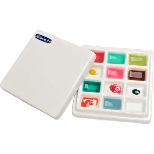 Schmincke Watercolor Palette Painting Ceramic Palette with Lid Multifunctional Art Paint Box Pintura Art Supplies Painting Set