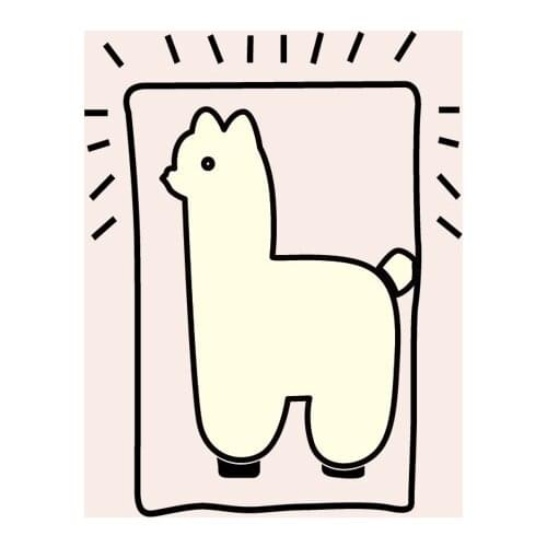 Ins Alpaca simple and fresh T-shirt heat transfer printing offset manual DIY accessories clothing decoration paste offset hot