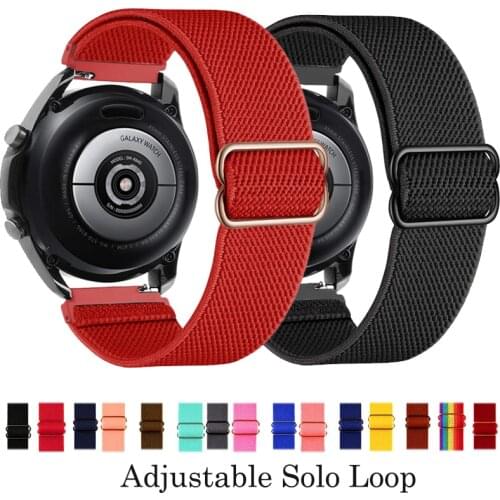 20mm 22mm Solo Loop Band for Samsung Galaxy watch 3 gear s3 46mm 42mm active 2 40 44 bracelet for amazfit Huawei GT2 Pro strap