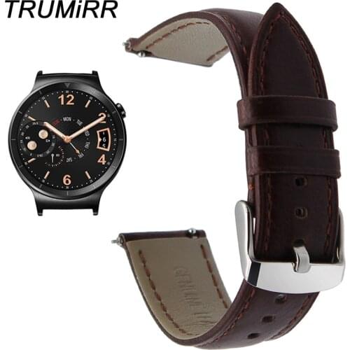 18mm Crazy Horse Genuine Leather Band for Huawei Watch 1st Asus ZenWatch 2 Women 1.45'' Withings Quick Release Wrist Strap Brown