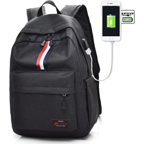 Mens External USB Charging Backpack Male Mochila Laptop Backpack Men Women Travel School Bags Daypack Teenager Rucksack