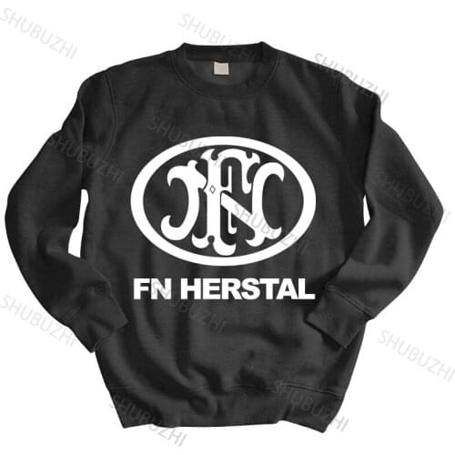 Cotton sweatshirt male hoody New FN Herstal Logo long sleeve Black Mens hoodies mens shubuzhi hoodies