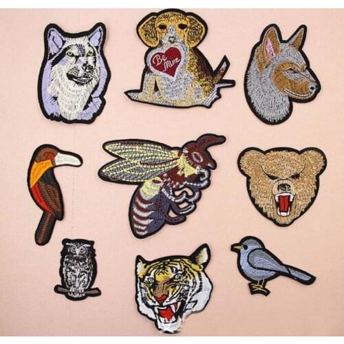 Fabric Embroidered Tiger Animal Patch Clothes Sticker Bag Sew Iron On Applique DIY Apparel Sewing Clothing Accessories BU119