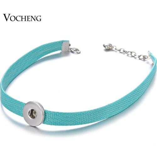 Fabric Choker Snap Charms Necklace for 18mm Ginger Snap Jewelry Vocheng Jewelry NN-621