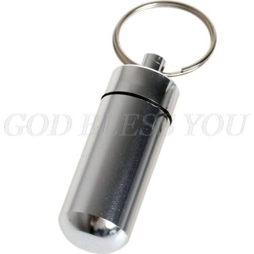 2 x Key Holder Pill Shaped Box Bottle Container Keychain Keyring Waterproof New Drop Shipping