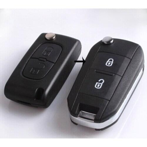 2 Buttons Modified Flip Folding Remote Key Shell for Citroen No Groove VA2 Blade(only work for CE0536)