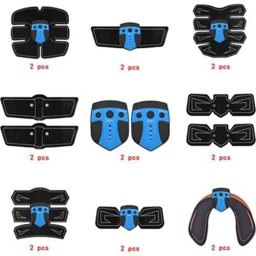 2pc Replacement Part Muscle Stimulator EMS Figure Slimming Machine Abdominal Muscle Tens Exercise Slim Belt Rechargeable Blue