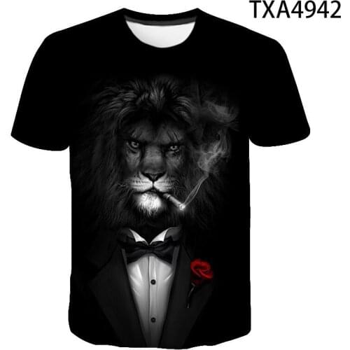 2020 New Lion 3D T Shirt Men Women Children Tshirt Animal T-Shirt Summer Casual Tops T-shirt Cool Boy Girl Kids Printed Tees