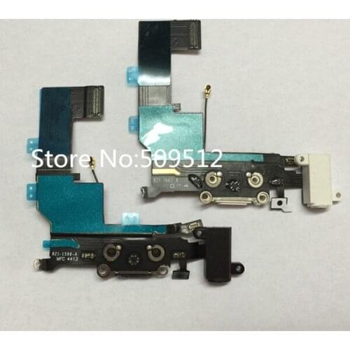30/50pcs Headphone Audio Dock Connector Charging Data USB Port Flex Cable For iPhone 5S USB Port Flex free ship