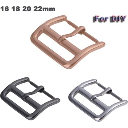 50pcs DIY Pin Buckle For Samsung series watch Buckle 18mm 20mm 22mm button Stainless Steel Silver Polished Watchband Buckles