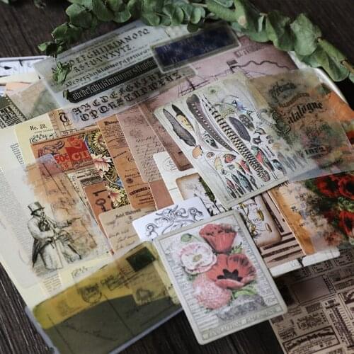 50pcs Vintage Mix Material Craft Paper Bag Decorative For DIY Scrapbooking Junk Journal Card Making Sticker Label
