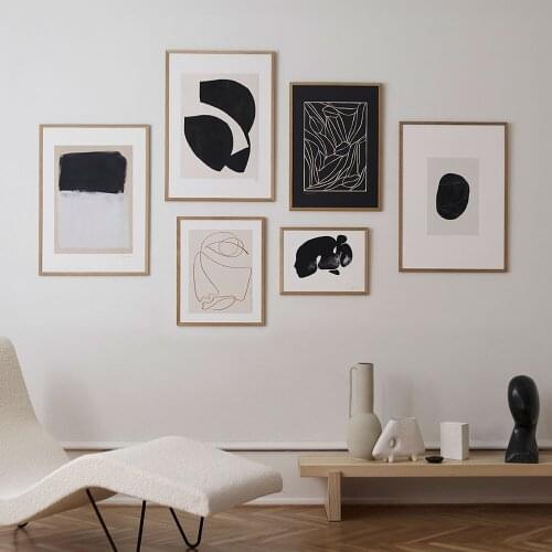 Abstract Face Poster Black White Canvas Painting Kiss Line Art Print Minimalist Modern Wall Picture For Living Room Home Decor