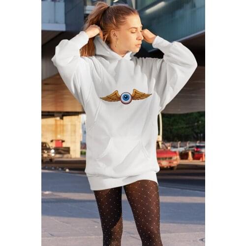 Angemiel Wear Kantalı Eye White Dress Sweatshirt Tunik