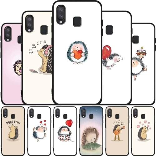 Cute Cartoon Hedgehog black soft phone Case For Samsung A10 20 30 40 50 30S 50S 60 70 M10 M30S M40 A31 51 71 A20E A10E A21S