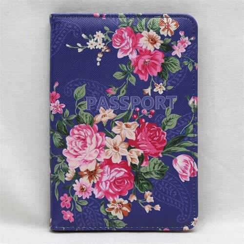 High Quality Flower Pattern Travel Passport Holder Document Card Travel Passport Cover Credit Card Case Girls ID Card Wallets