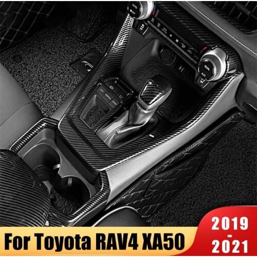 Car Front Console Cover Frame Molding Accessories For Toyota RAV4 XA50 2019 2020 2021 Interior Trims Car Gear Shift Box Panel