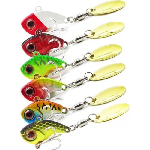 FANGBLUE Mini 3Pcs Spinnerbait Metal 10g/15g/20g VIB Fishing Lure Set Swivel Sinking Wobbler Lures Carp Fishing Accessories