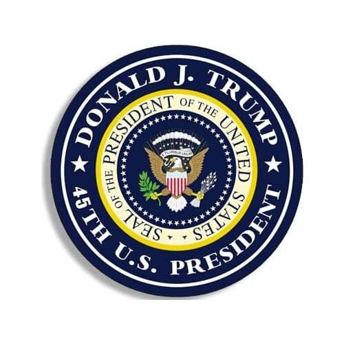Personality Car Sticker and Decals American Vinyl Round Donald J Trump 45th US President Sticker (Seal Pro Logo)