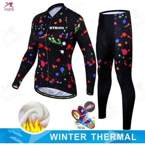 Ropa de mujer 2020 strava warmwomens tight bike set in winter suits maillotciclismohombreciclismroupaciclismo sport set women