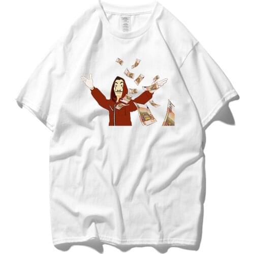 La Casa De Papel Mens T Shirts Money Heist TV Men Short Sleeve Cotton Tshirts for Boys House of Paper T-Shirt Male Tops