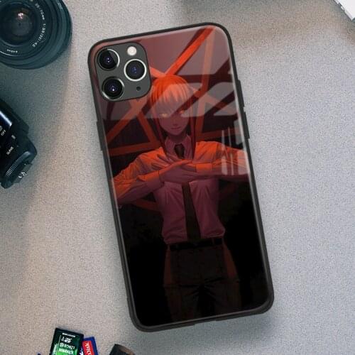 Makima Chainsaw Man Manga Anime Soft TPU Glass Phone Case for IPhone SE 6s 7 8 Plus X Xr Xs 11 12 Mini Pro Max Samsung Redmi