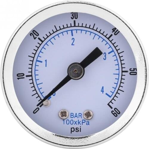 0-60PSI/ 0-4bar 1/8"BSPT Water Pressure Gauge Pressure Gauge Manometer for Water Air Oil 4cm/1.57inch Diaital Instrument Tester