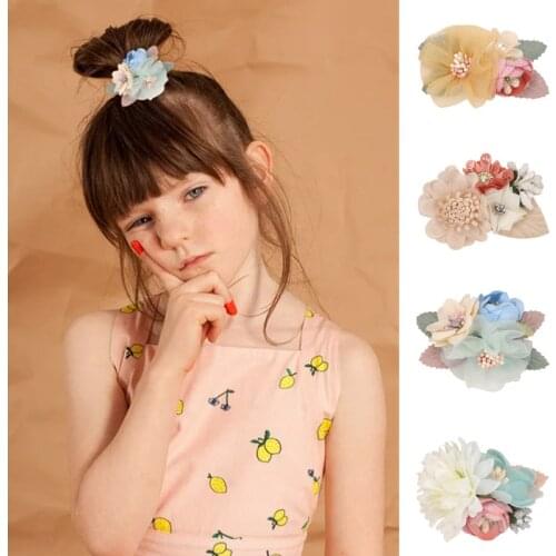 Sweet Girls Baby Kids Hair Clips Pins New Flower Hairpins Barrettes Handmade Hair Accessories Toddlers haar zubehör kinder