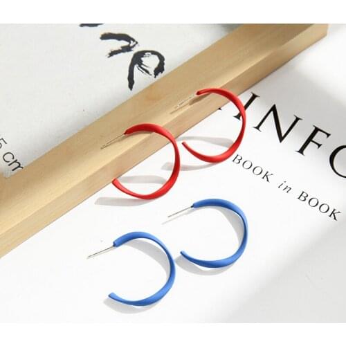 Fashion Jewelry 2020 New Arrival Wholesale Hypoallergenic Red Blue Helix Twisted Hoop Drop Earrings For Women Accessories