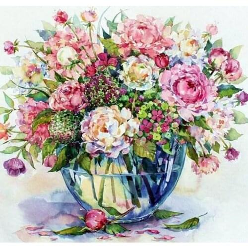 Watercolor Flower DIY Digital Painting By Numbers Modern Wall Art Canvas Painting Christmas Unique Gift Home Decor 40x50cm