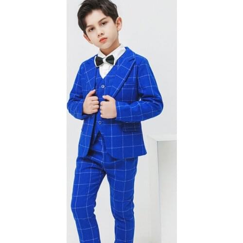 Formal Boys Formal Jacket Vest Pants 3PCS Wedding Photography Suit Children Party Clothes Kids Gentlemen Teenager Tuxedos Set
