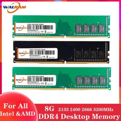 WALRAM 8GB Desktop DDR4 memoria Ram 2400MHz 2666MHZ 3200MHZ 2133MHz 288PIN DIMM Desktop Memory NON-ECC AMD Intel compatible 1.2V