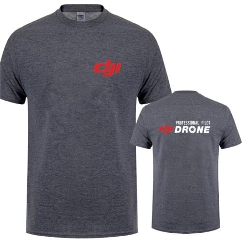 Dji Professional Pilot Drone T Shirt Summer Short Sleeve Cotton DJI T-shirt Mans Tshirt