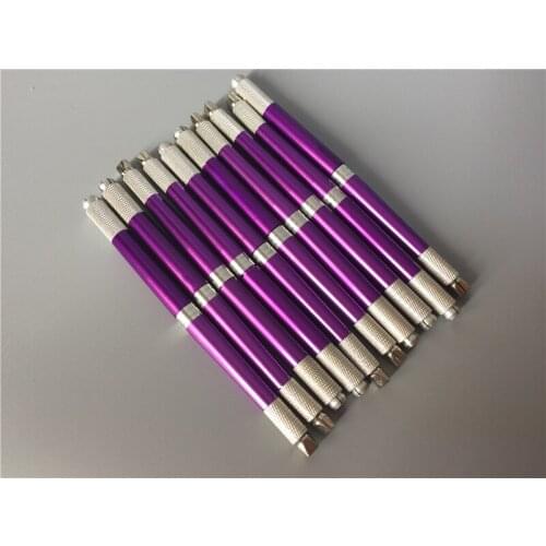 10PCS Handmade Permanent Makeup Eyebrow Manual Tattoo Pen 3D Eyebrow Microblading Pen 3 Head Can Be Used