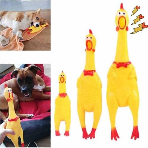 S/M/L Screaming Chicken Dog Chew Toys Squeeze Sound Pet Cat Toy Dogs Squeak Toys for Large Dogs Pet Toy Supplies