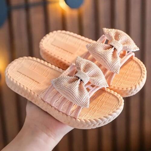 COZULMA Children Girls Fashion Butterfly-Knot Slippers Beach Sandals For 2021 Summer Kids Princess Shoes Size 26-35