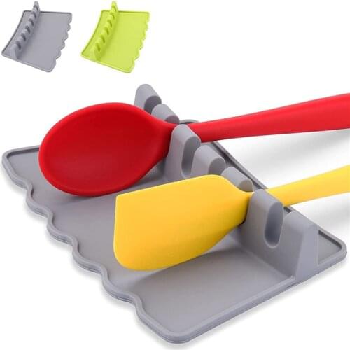 Silicone Multifunctional Tableware Rack with Drip Pad Kitchen Spoon Holder and Spoon Holder Are Suitable for Brush Spatula Fork